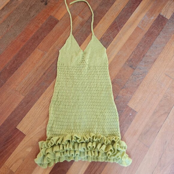 SHEIN Green Knitted Cha Cha Dress Size Medium - Picture 2 of 16